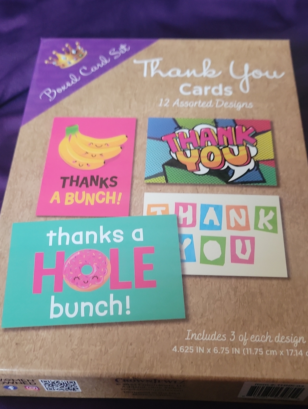 Thank You Boxed Card Set - Assorted Colorful Designs - Picture 3 of 3